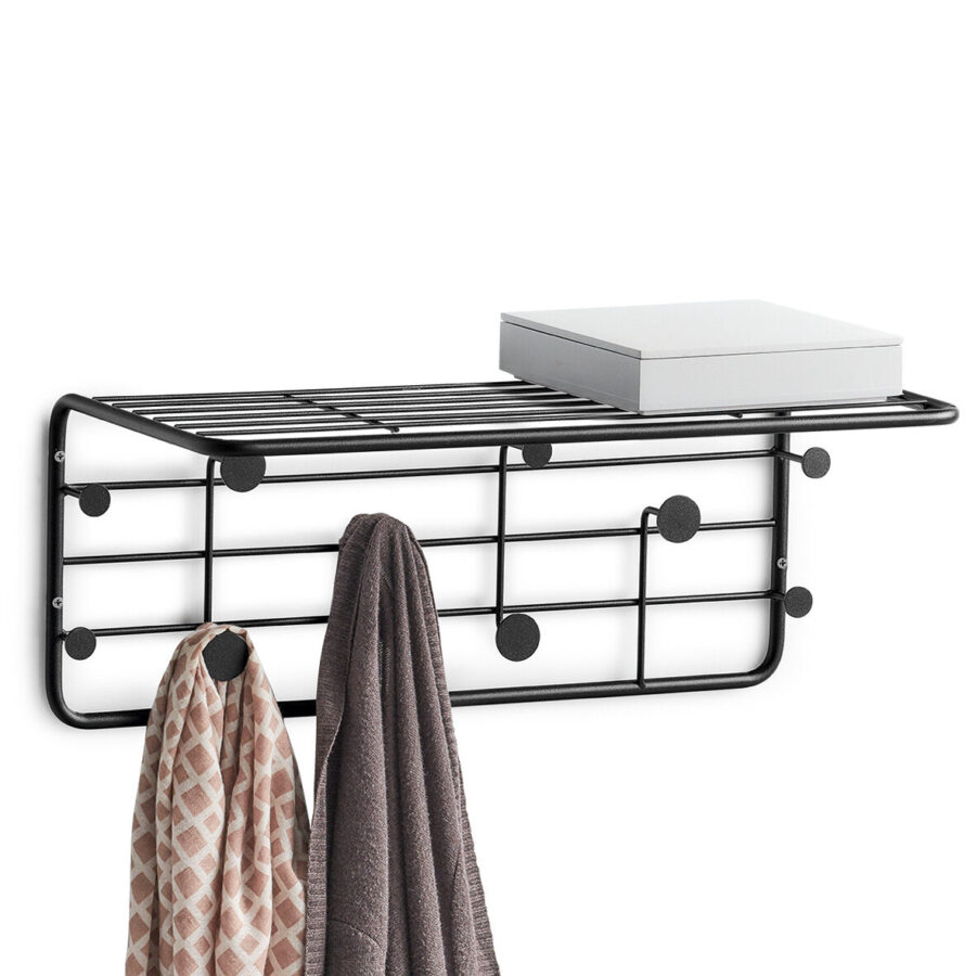 Wandgarderobe, Metall, schwarz – Ansicht 2