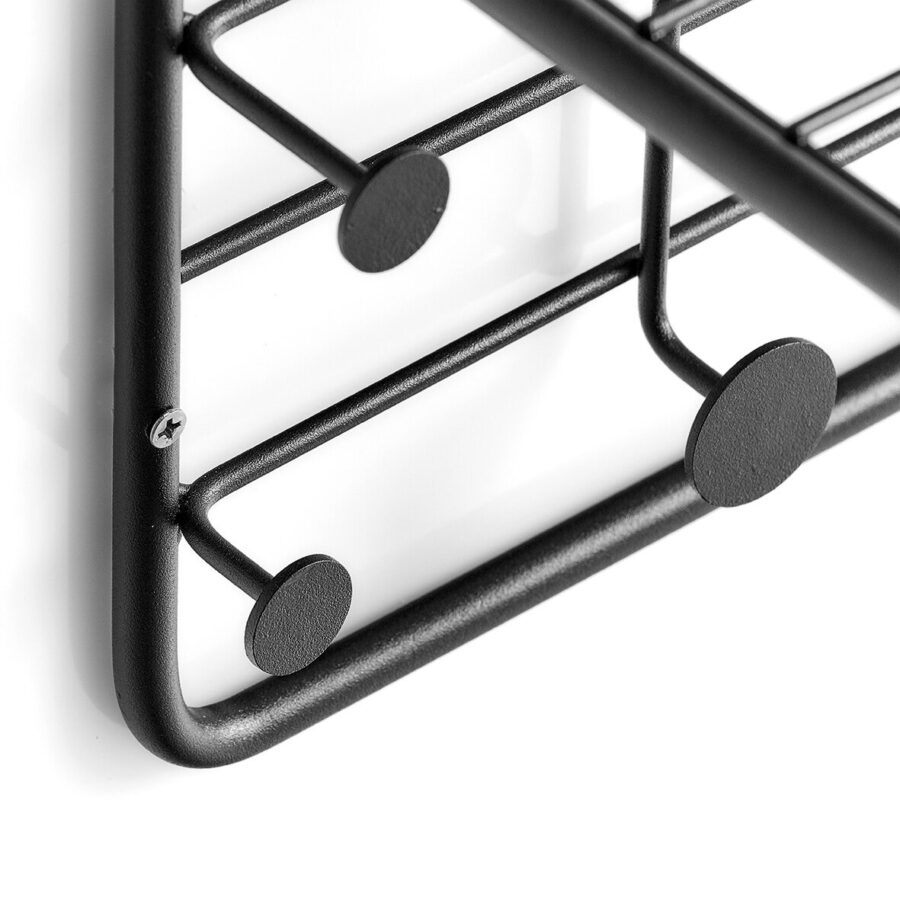 Wandgarderobe, Metall, schwarz – Ansicht 3