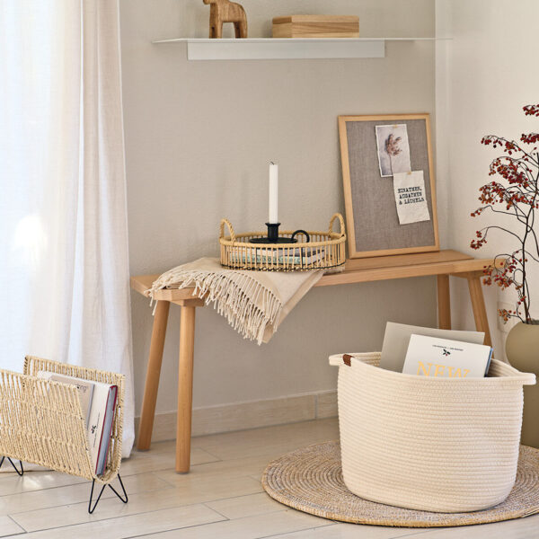 Zeitungsständer "Boho", Eisen/Papiergeflecht – Lifestyle 1