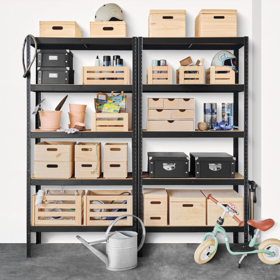 Aufbewahrungsbox, Pappe, schwarz – Lifestyle 1