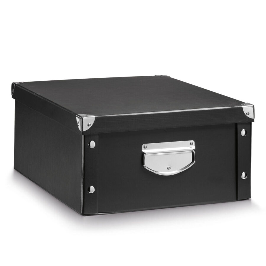 Aufbewahrungsbox, Pappe, schwarz