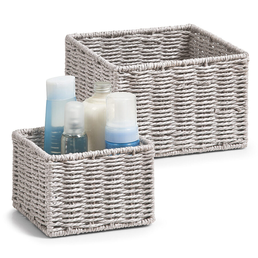 Aufbewahrungskörbchen-Set, 2-tlg., Papiergeflecht,