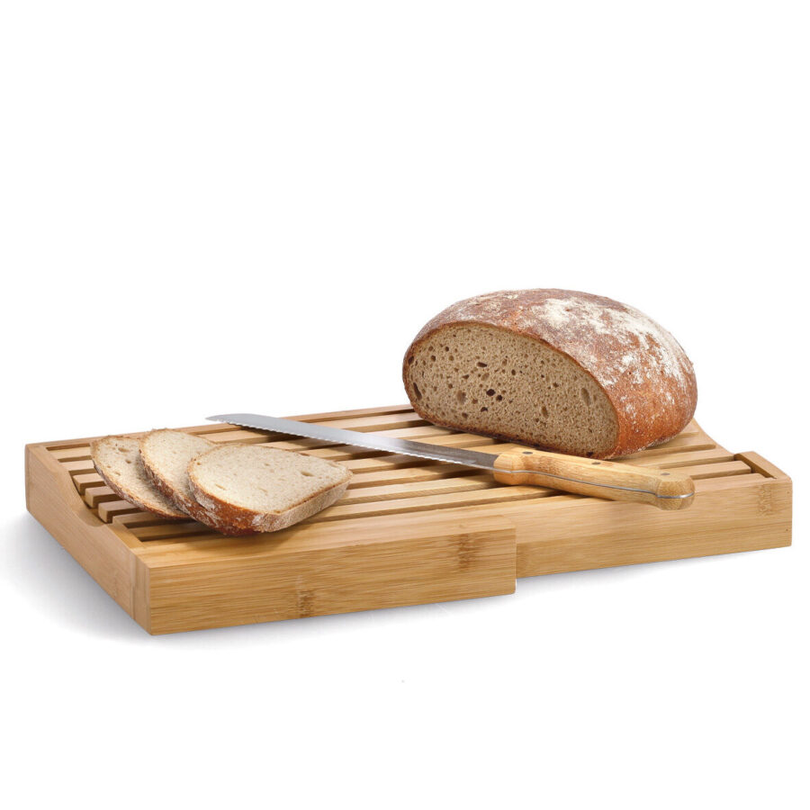 Brot-Schneidebrett m. Messer, Bambus – Ansicht 2